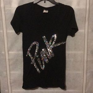 Pink sequin tee